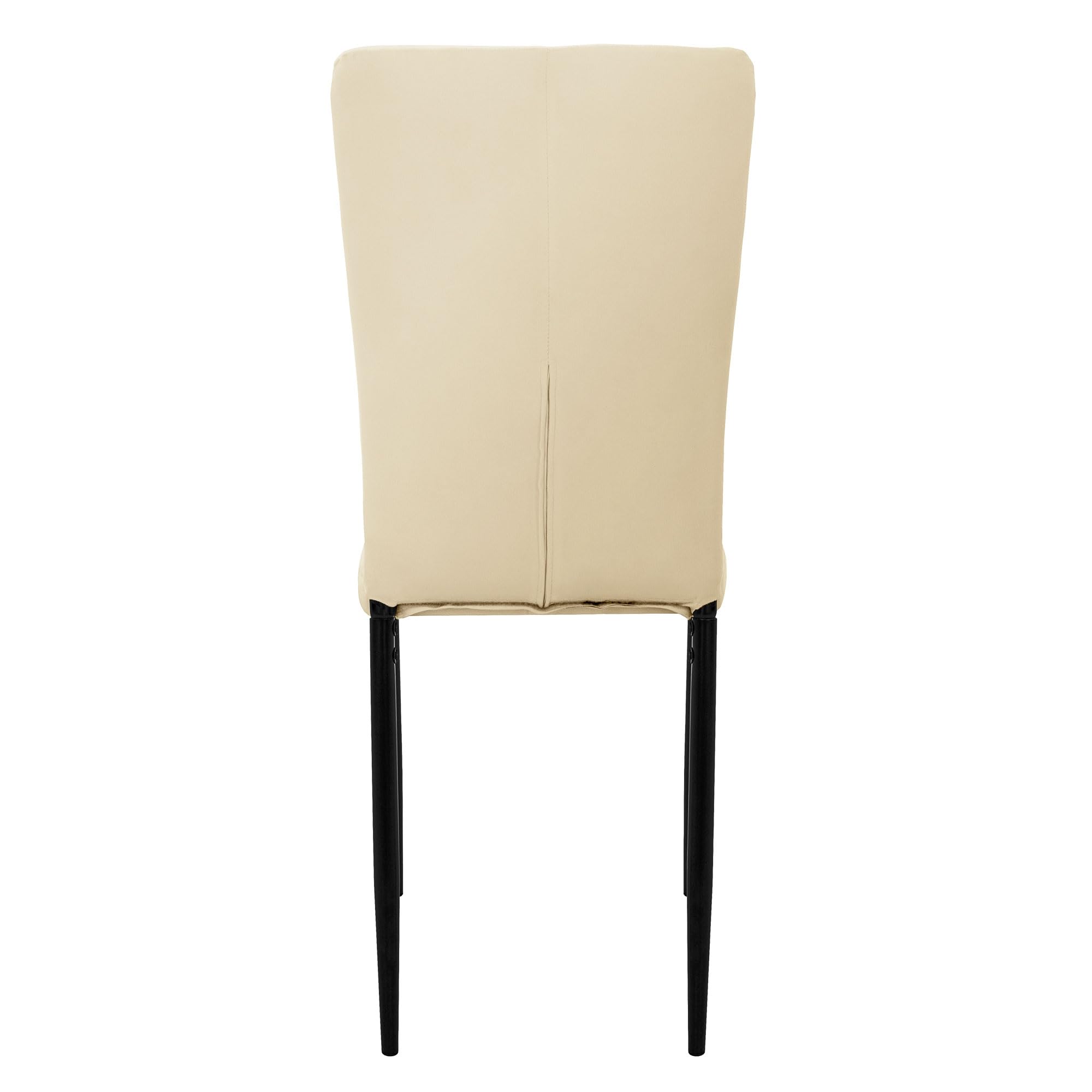 ML-Design Set di 4 Sedie per Sala da Pranzo con Rivestimento in Velluto Crema Sedie da Cucina con Schienale Imbottita con Gambe in Metallo Sedia Ergonomica per Tavolo da Pranzo Sedia da Soggiorno