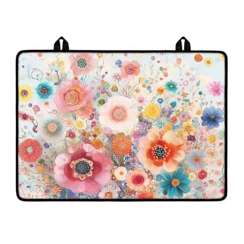Image of Vintage Flower Extra Large Stove Top Cover for Electric, Ceramic Glass Electric Stove Top Cover, Range Protector for Gas Burners, Dish Drying Mat for Kitchen, Washable(30 inchx21 inch)