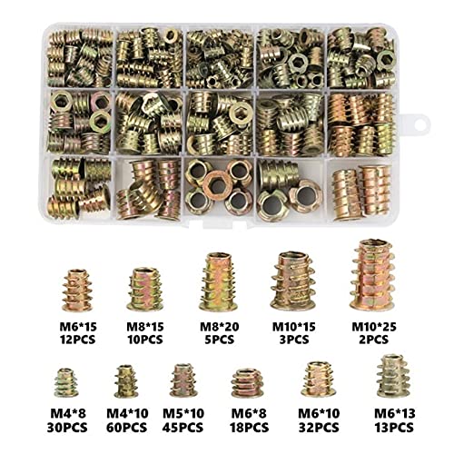 Écrou d'insertion en bois M4 M6 M8 M10 alliage zinc pour assemblage meuble insert bois hexagonal