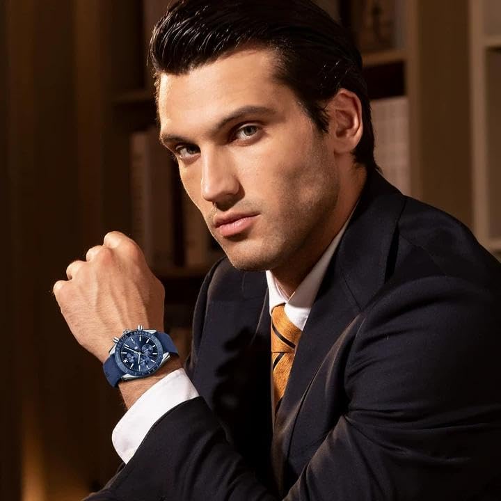 Image of BY BENYAR Watches for Men Analog Quartz Chronograph 30M Waterproof Luminous Big Face Mens Watches Business Work Sport Casual Fashion Designer Dress Men's Wrist Watches Elegant Gift for Men