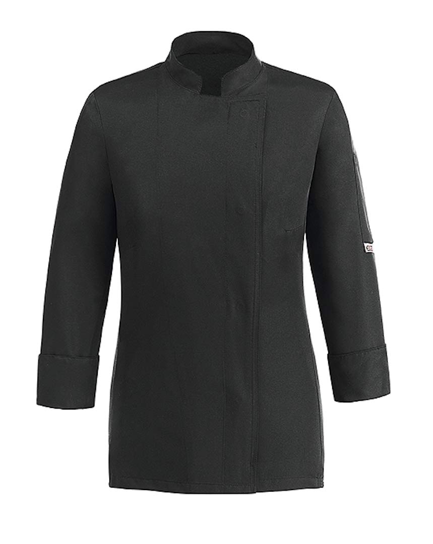 EGOCHEF Veste de cuisinier slim fit pour femme avec boutons-pression Marron/noir/blanc/gris/bleu marine/violet
