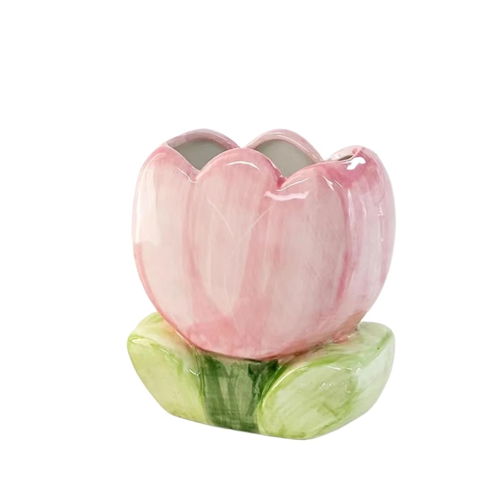 Porte-stylo fleur céramique rose : le cadeau idéal d'organisation pour bureau et maison