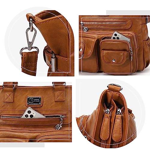 Image of KL928 Large Purses for Women Shoulder Bag Tote Handbags Stylish Vegan Leather Hobo Bags Ladies, A-Black-4 | Large