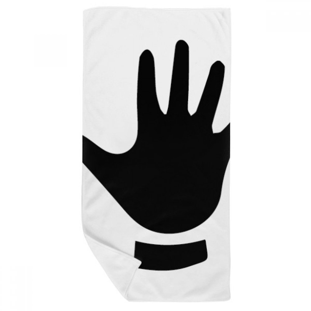 Serviette de bain motif silhouette et gant de toilette multicolore 35x70cm