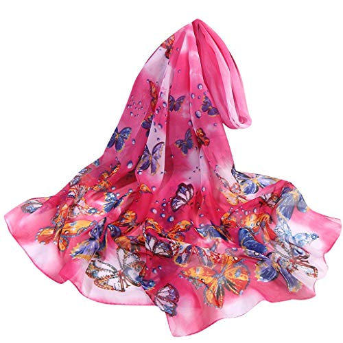 Silk Long Satin Scarf Fashion Vintage Floral Print Scarf Shawl Sunscreen Beach Shawls Wraps Lightweight Neckerchief
