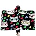 Mantas para sofá y cama,resistentes a las arrugas,anti-fade,Impresión en 3D lindo gato con capucha manta capucha manta engrosamiento manta hogar manta niños manta siesta, 130X150 CM