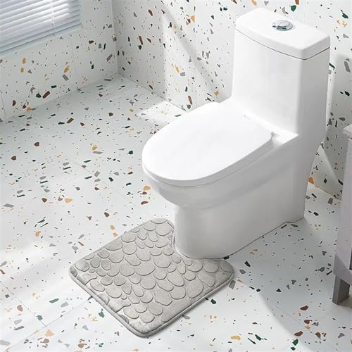 Tapis de bain absorbant en forme de U et tapis de sol de toilette