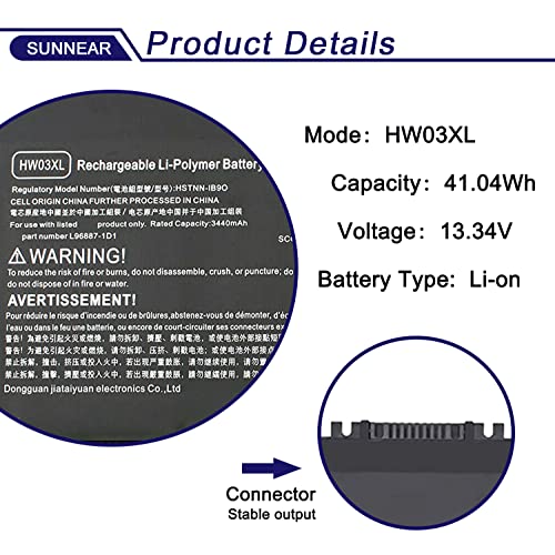 Image of HW03XL l97300-005 Laptop Battery Replacement for HP Pavilion 15-EG 15-eg00xxx 15-eg0073cl 15-eg1053cl 15-EH 15-eh00xxx 17-CN 17-cn0xxx 17-CP 17-cpo700dx Series HSTNN-IB90 L96887-1D1 L96887-421