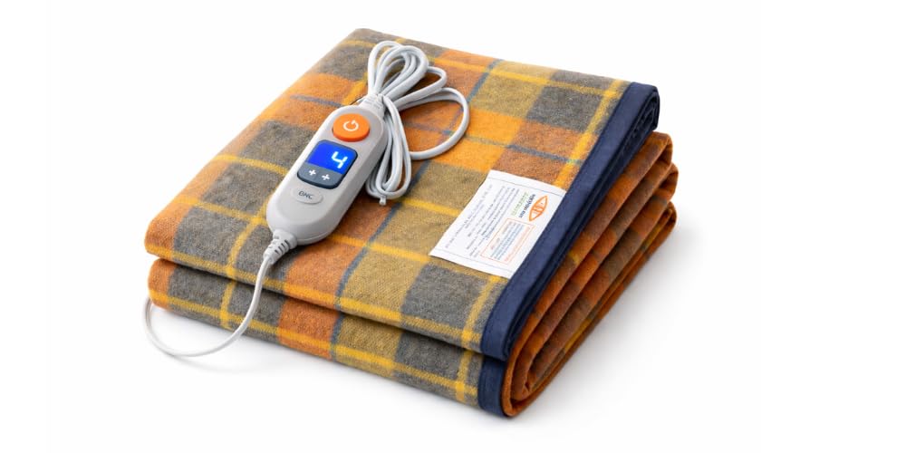 Premium Zed Certified Electric Blanket for Single Bed - 10 Years Warranty- Heating Bed Warmer with 4 Heat Settings - with Lower Power Consumption - Size (150cms x 80cms)