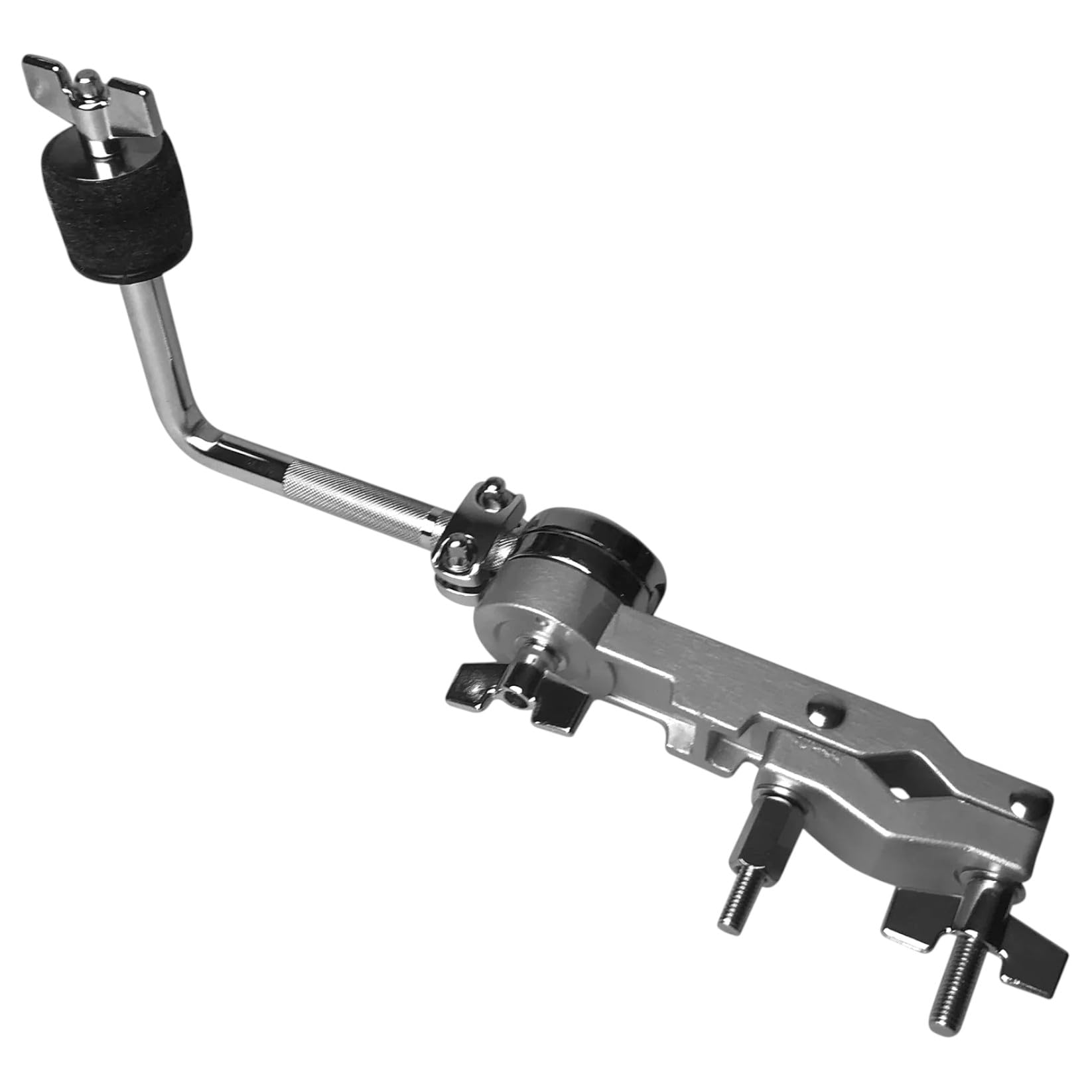 Splash Cymbal Mount Clamp for Drums – Adjustable Bell Cymbal Holder | Rotating Arm Fits 5/8″–1¼″ Hardware | Drum Percussion Accessory