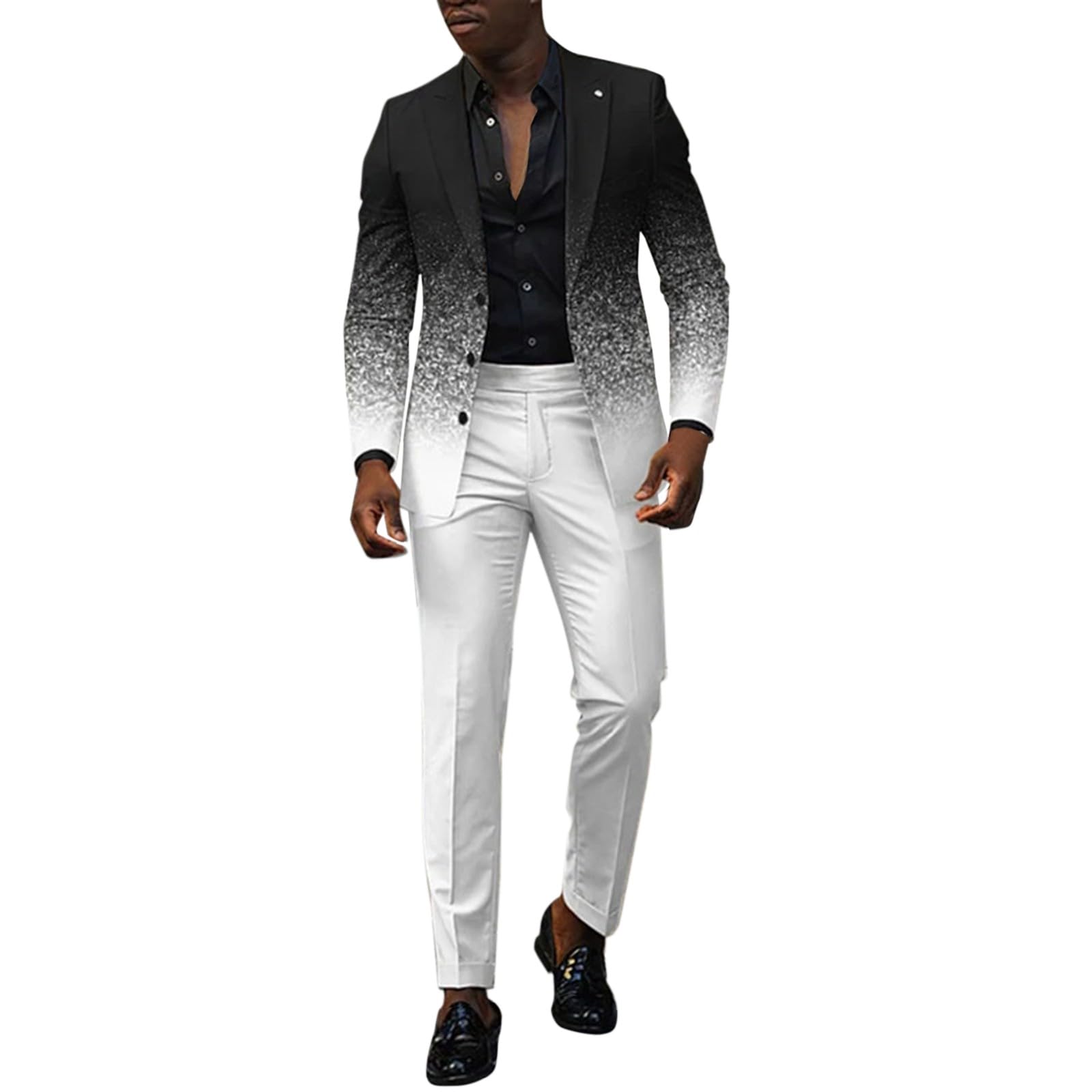 Costume Homme 2 Pièces Slim Fit Smoking Revers Causal d'affaires Formel Veste 3 Boutons Vintage Confort Blazer Veste et Pantalon pour Mariage Business