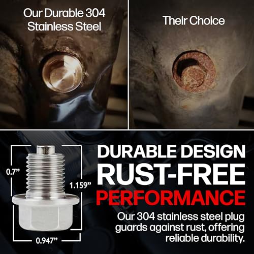 Image of Magnetic Oil Drain Plug fits Dodge Ram 1500 (2004-2026) - 5.7 Liter - 8 Cylinder - Made in USA - Part Number 06513414AA / 6507741AA