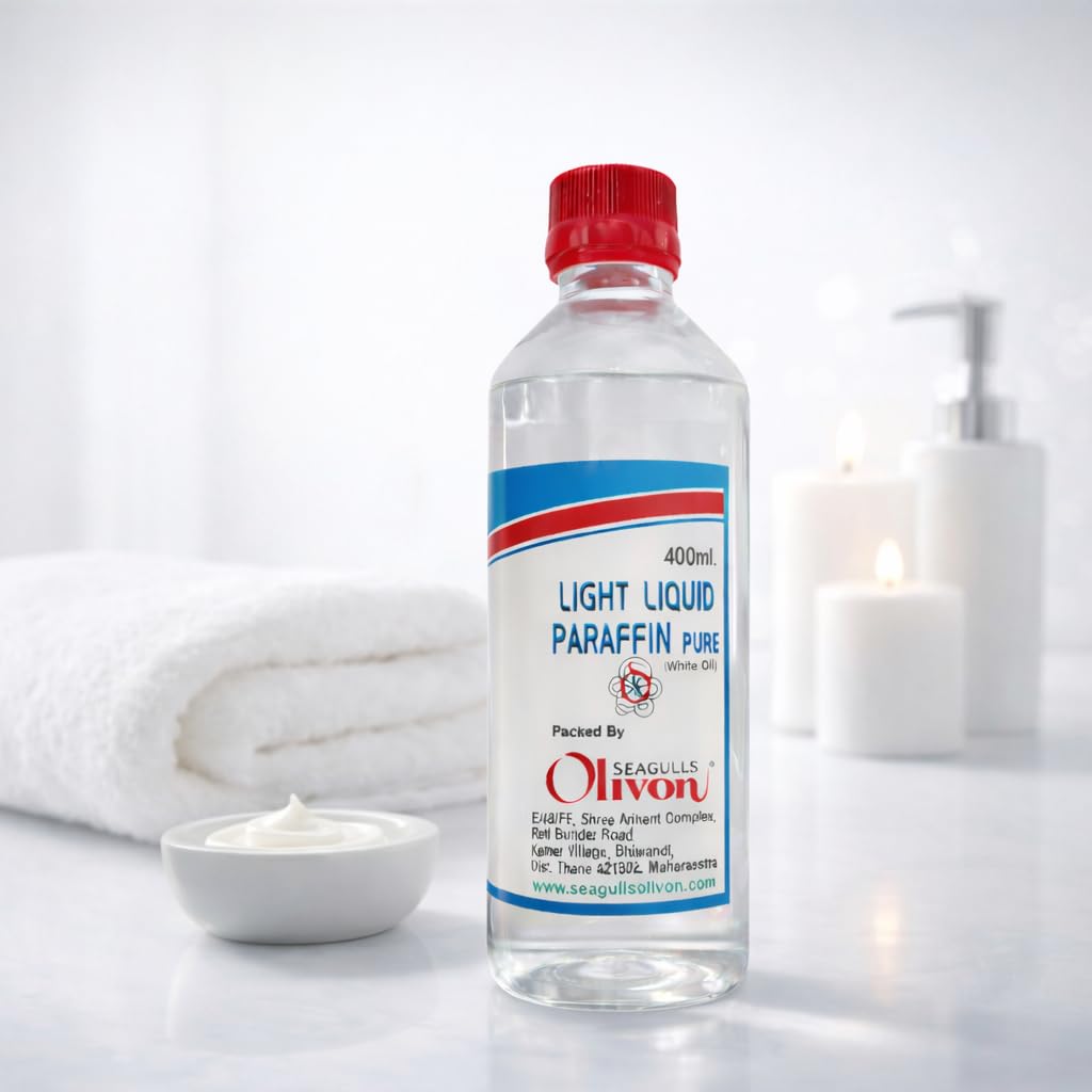 Light Liquid Paraffin | 400ml | 100% Pure & Natural White Oil | Moisturizing Mineral Oil for Dry, Sensitive Skin | Softens, Protects & Rehydrates Skin | For Body Care-image-22