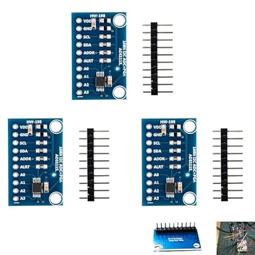 3 Piezas Módulo ADS1115 ADC 16 Bits 4 Canales, ADS1115 I2C, Convertidor Analógico a Digital, Placa de Desarrollo de Alta Precisión, Bajo Consumo, para Proyectos Electrónicos, Sensores y Prototipado | Ya disponible en tu tienda friki favorita! En mundofriki.es!