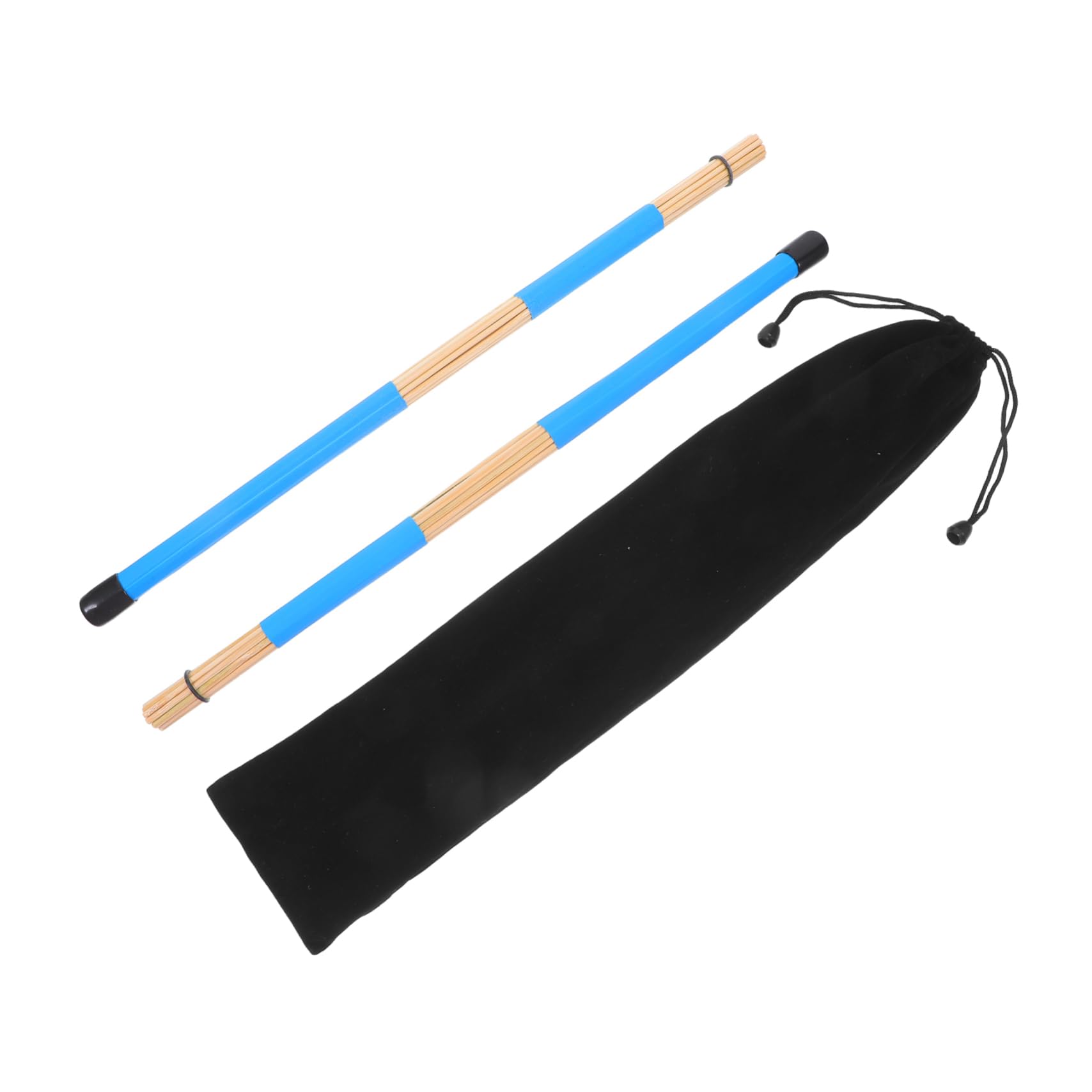 Toddmomy Jazz Drum Rods 19-piece Folk Music Brushes Wooden Drumstick Sets Jazz Music Drum Accessories for Musicians