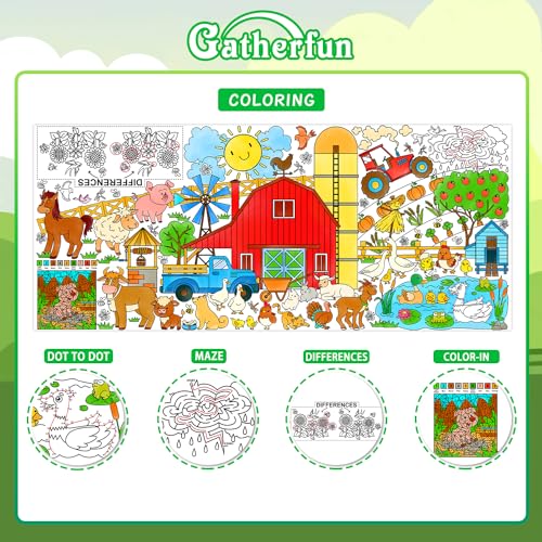 Gatherfun-Farm-Animal-Party-Giant-Coloring-Poster-315X-72-Inches-Versatile-Classroom-Wall-Decor-Birthday-Activity-Farm-Poster-or-Table-Cover-for-School-Parties-and-Special-Events Gatherfun Farm Animal Party Giant Coloring Poster 315X 72 Inches Versatile Classroom Wall Decor Birthday Activity Farm Poster or Table Cover for School Parties and Special Events