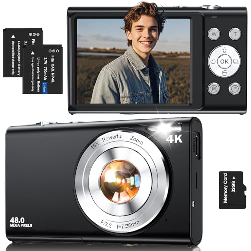 Digital Camera,4K Autofocus Point and Shoot...