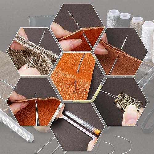 bagerla upholstery repair sewing kit heavy duty sewing kit with awl tools seam ripper hand stitching needles upholstery thread leather craft tool kit for shoes sofa tent carpet leather craft diy