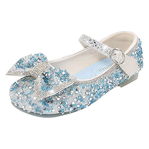 Baby Girls Bow Princess Sparkly Cute Shoes Mary Jane Non Slip Soft Sole Sandals for Party Toddler Wedding Dress Shoes