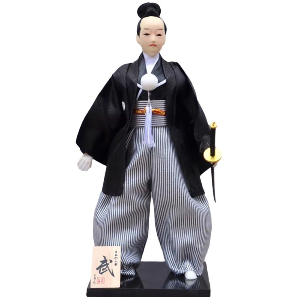 Baokuan Style 2 Japanese Samurai Figurines, Traditional Japanese Ornament, Statue, Dollhouse Samurai Statue Japanese Figure Sushi Restaurant Home Decor