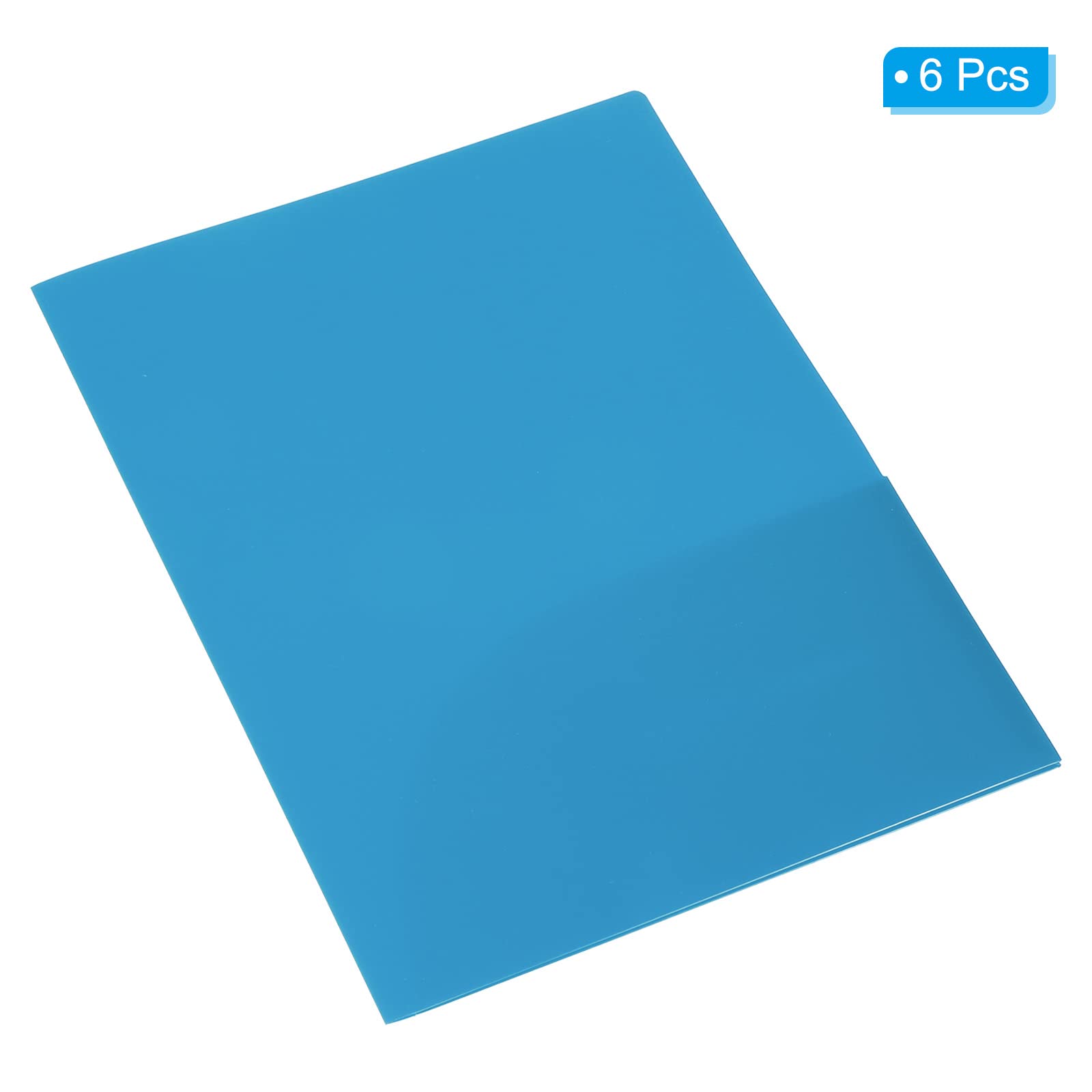 PATIKIL Plastic Folders with Pockets, 6 Pack Letter Files Portfolio Storage Organizer Folder for Office Business Blue - Image 3