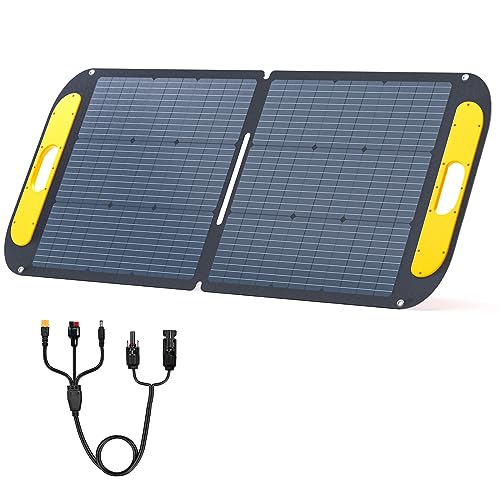 Image of VTOMAN Portable Solar Panel for Solar Generator, 110W 19V Folding Solar Charger with 23% Efficiency, IP67 Waterproof and Adjustable Kickstands Design for Camping, RV, Outdoor Adventures (VS110)