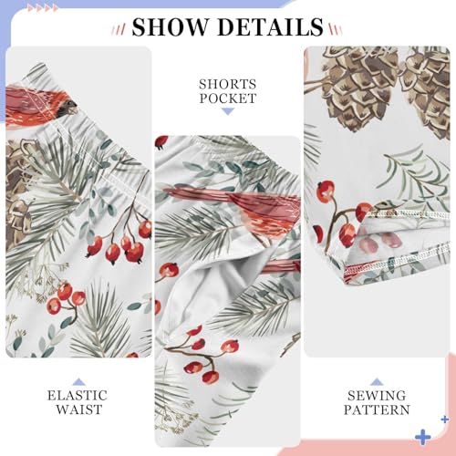 Boys' Pants Christmas Xmas Cardinal Long Bottoms Jogger Pants Elastic Waist Trousers with Pockets S-XL4