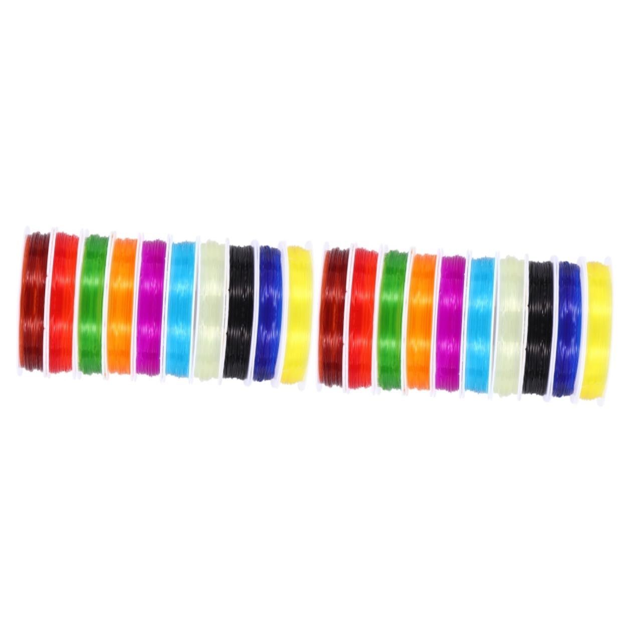 Cuerda elástica resistente y flexible SEWACC para pulseras en 20 rollos para manualidades