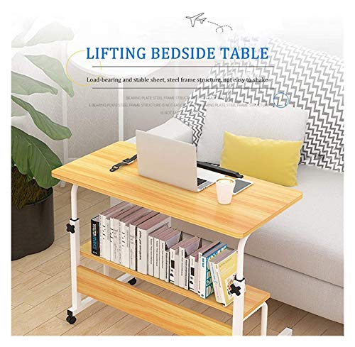 Table de chevet à roulettes réglable avec plateau extensible pour PC - 6