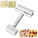 Produktbild Nudelhölzer Teigrolle Teigroller Antihaft Metall mit Doppelkopfrolle Backzubehör Rolling Pin Perfekt Backzubehör Edelstahl Nudelholz Passend für Fondant Pizza Kuchen Nudelteig und Mürbeteig (Silber)