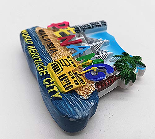 Imán de nevera 3D Penang Malasia souvenir decorativo miniatura 2