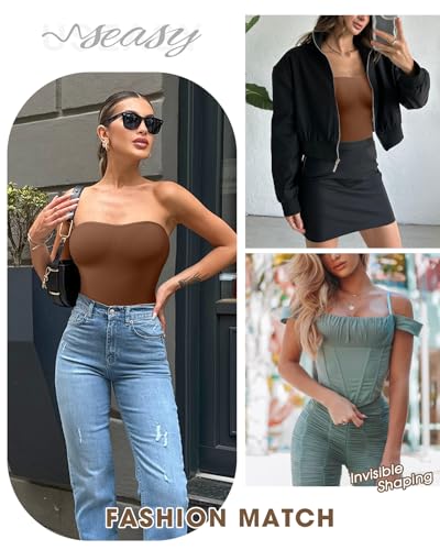 Image of Strapless Body Shaper Tummy Control for Women Thong Seamless Body Suit Shapewear Strapless Bodysuit Shapewear
