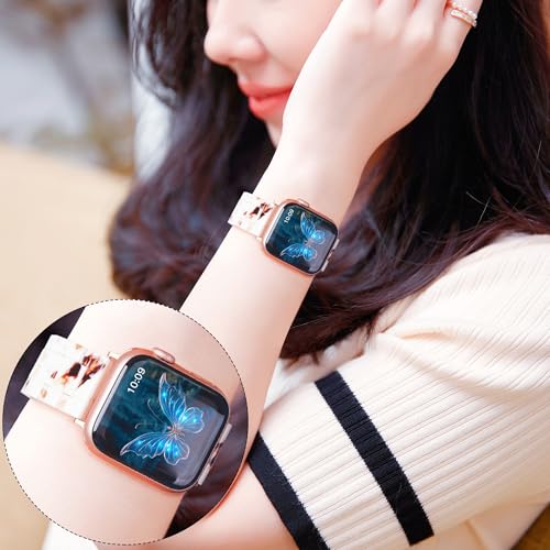 Image of iiteeology Compatible with Apple Watch Band 42mm 41mm 40mm 46mm 45mm 44mm, Light Resin with Stainless Steel Replacement Wristband for iWatch Ultra 3 /Ultra 2 49mm Series 11-1 SE 3
