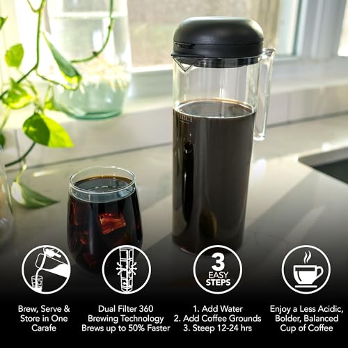 VINCI 1.4L Cold Brew Coffee Maker with Dual Filter Technology for Iced Coffee