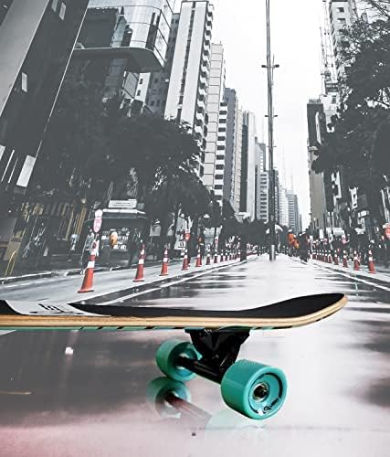 Miniatura 4 de Quest Longboard Skateboard Cruiser, Lion Woody - Longboards completos - Patinetas completas unisex para jóvenes y adultos, 7 capas de madera de arce