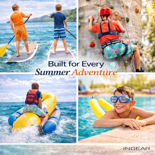 Image of INGEAR Little Boys Quick Dry Beach Board Shorts Kids Swim Trunk Swimsuit Beach Shorts Swim Trunk for Boys