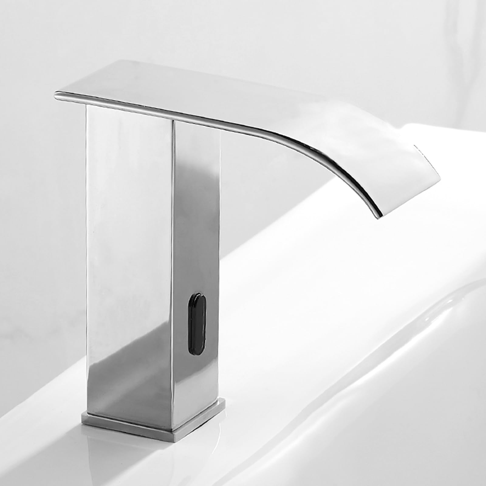 ZYCHSJXA Touchless Bathroom Tap Infrared Waterfall Mixer for Basin Sensor Faucet Battery Brass,Chrome,Low