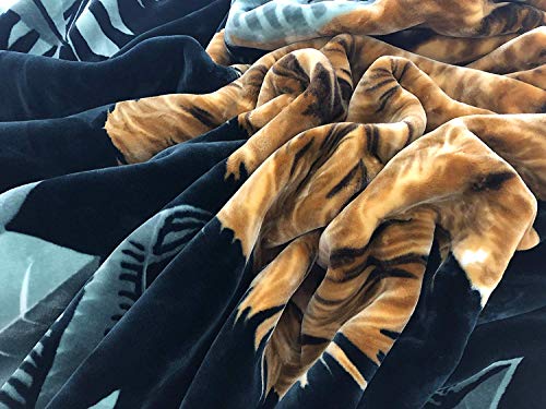 Solaron Original Heavy Mink Plush Korean Durable Blanket (Green Lions, King) #TOP1