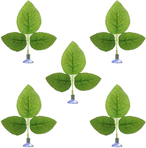 AUXPhome 5 Pack Betta Hammock Plant Leaf Pad Fish Spawning Grounds Breeding Resting Hiding Bed Folating Aquarium Tank Decoration, Betta Fish Bed Toys Kit,