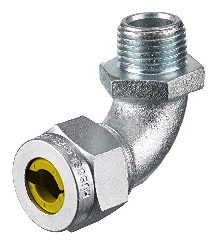 Hubbell NHC1037ZP Kellems Wire Management Cord Connectors, 90 Degree Male, Steel, 3/4
