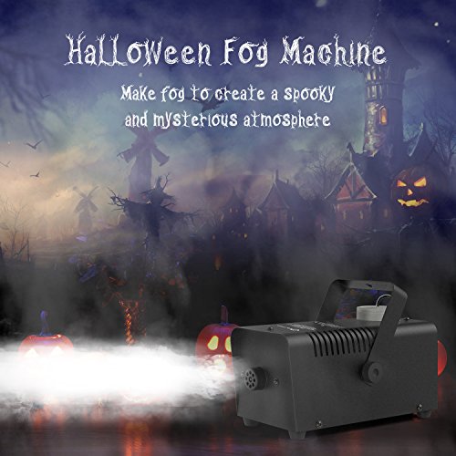 Halloween Fog Machine 500W - Fansteck Wireless Remote Control Smoke Machine 2400 CFM - Perfect for Holiday Party Wedding Christmas Halloween (Black)