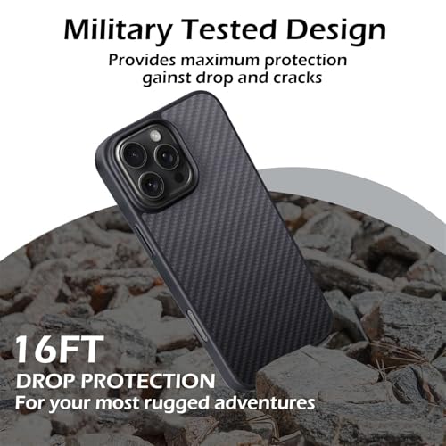 Coque fibre de carbone iPhone 16 Pro Max ultra mince noire - 3