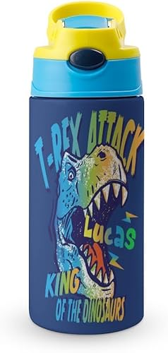 Artsadd Botella de agua personalizada para niños, botella de agua con nombre personalizado con pajita, regalo personalizado para niños y niños, vaso