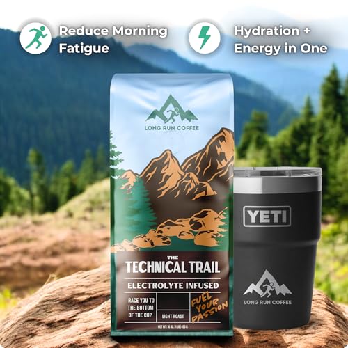 Image of Long Run Coffee - Hydrating Coffee with Electrolytes - All Natural Energy + Hydration + Recovery for Athletes - Stomach Friendly Electrolyte Coffee for Runners (5 lb, Light Roast)