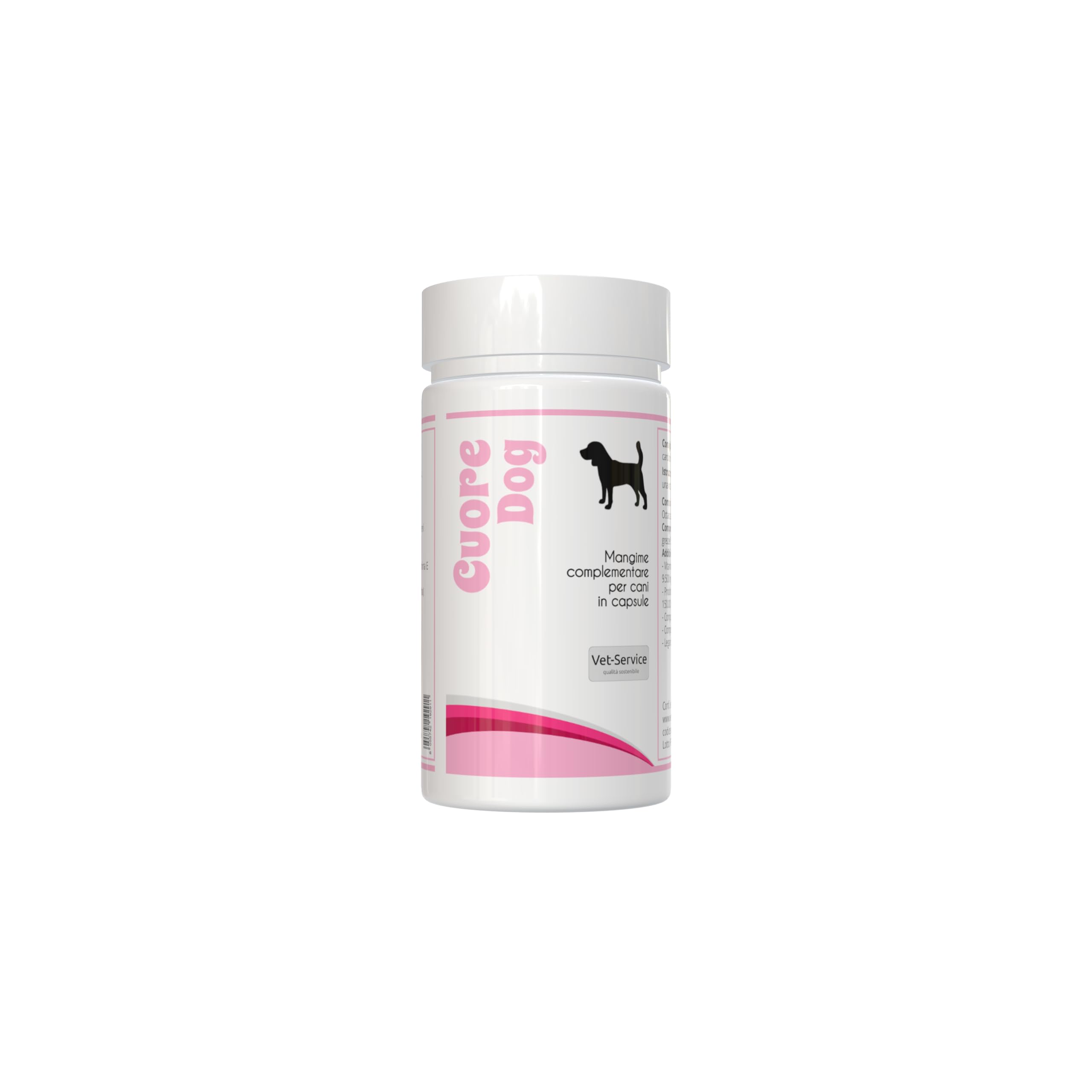 Cuore-Dog | 120 cps | Supporto alla Funzionalità Cardiaca | Integratore Cani in capsule | Sostiene l'attività del Cuore in animali Cardiopatici Sportivi con Octacosanolo Omega 3 Biancospino Carnitina
