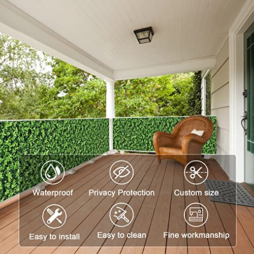 NAIMORUI PVC Balcony Privacy Screen Decorative Balcony Cover with Nylon Rope- 34'' x 180'' - Image 4