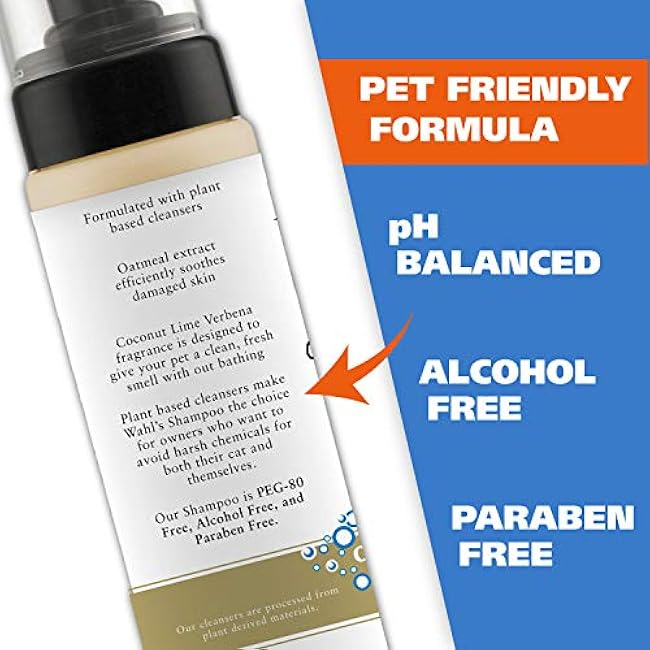 Wahl USA Cat Waterless Shampoo for Soothing Damaged Skin, Refreshing, Cleaning, and Removing Odors Between Baths - 7.1 Oz - Model 820015-500-yxljdxHs