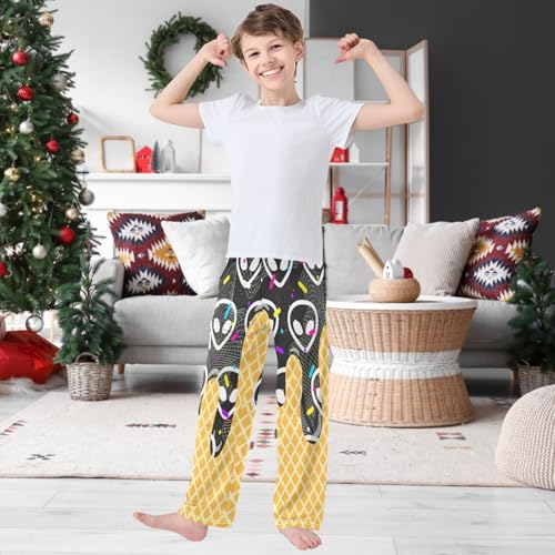 Boy's Pants Alien Ice Cream Jogger Pants Elastic Waist Long Bottoms Trousers with Pockets 6-14 Years2