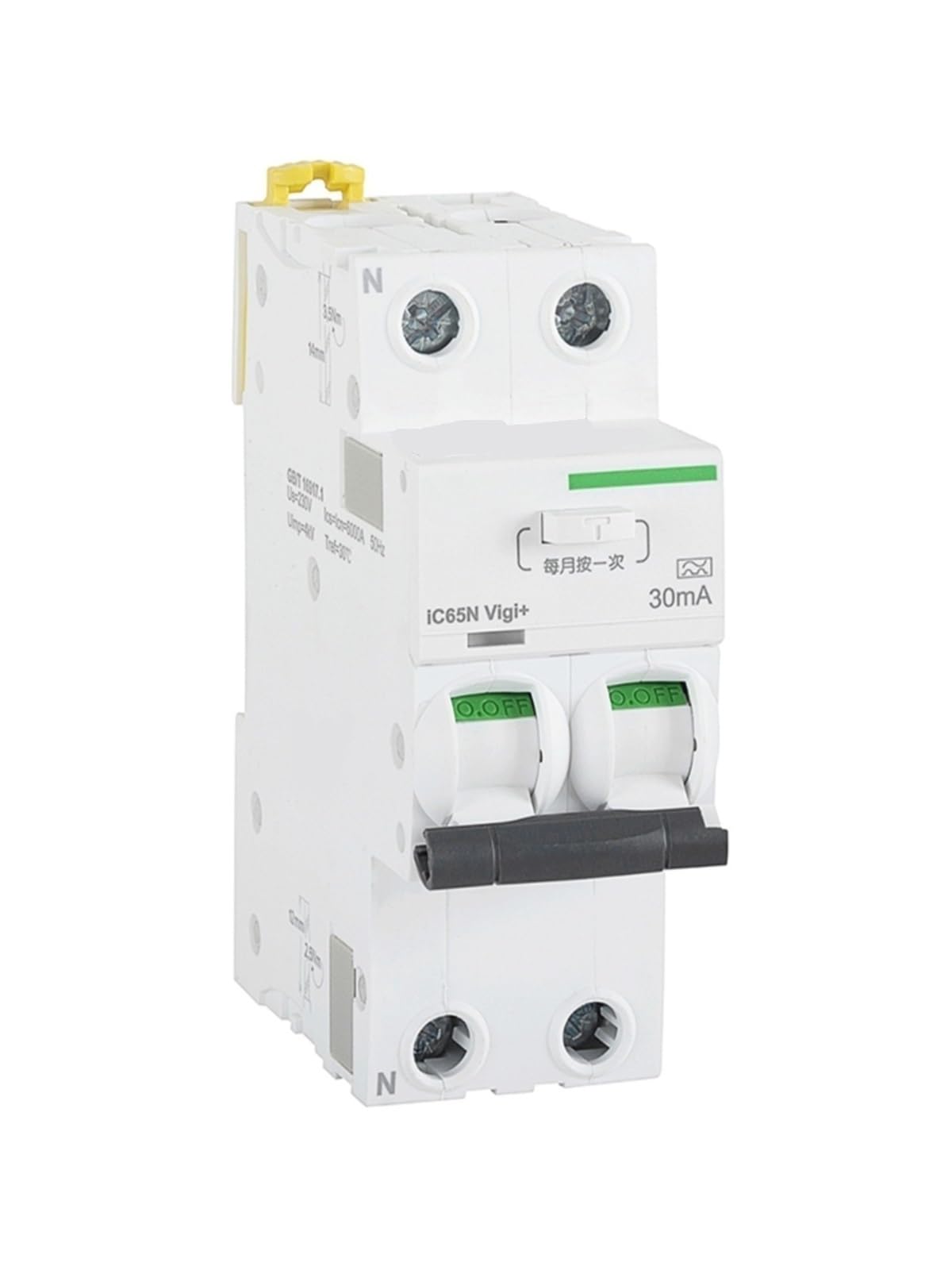 Disyuntor de protección contra fugas a tierra integrado IC65N-Vigi+2P A9D65232/16/25C Tipo 30 mA(16A)