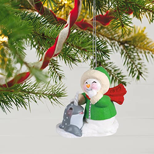 Hallmark Keepsake Christmas Ornament 2022 Year-Dated, Snow Buddies Snowman And Narwhal, Plastic #TOP5